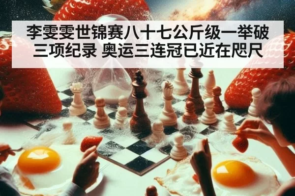 李雯雯世锦赛八十七公斤级一举破三项纪录 奥运三连冠已近在咫尺